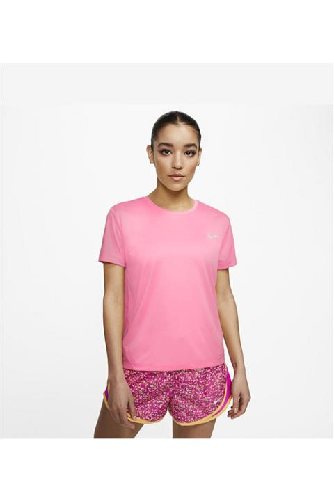 Nike Kadın Pembe Miler Short-sleeve Running Top Tişört