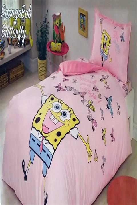 Özdilek Lisanslı Tek Kişilik Nevresim Takımı Spongebob Butterfly