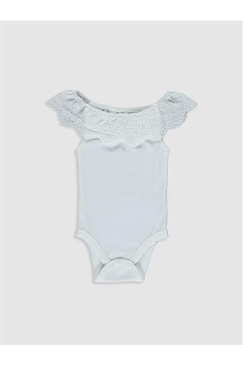 LC Waikiki Ekru Kız Bebek Çıtçıtlı Body