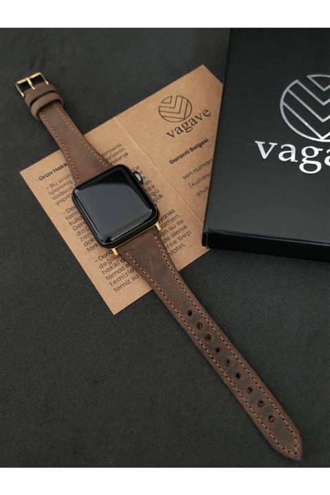 vagave Apple Watch Kadın Crazy Deri Kordon 42 / 44 Mm 3-4-5-6-7-se Uyumlu El Yapımı, 10 Farklı Renk