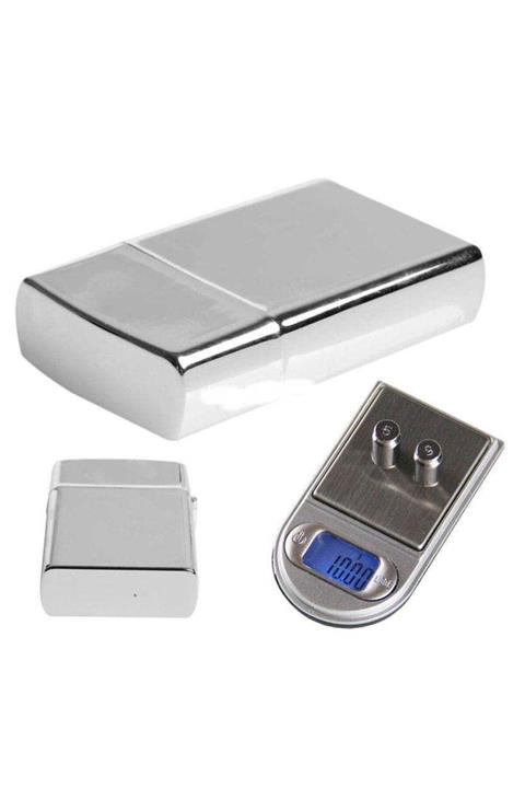 adagro Diamond Zippo Çakmak Şeklinde Kutulu Mini Cep Hassas Dijital Terazi (200gr-0.01)