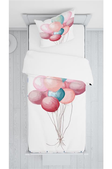 Daniel Kids Süet Yatak Örtüsü Takımı Balon Desenli