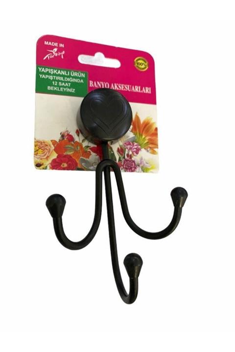 Concorde Siyah 3 Li Krom Askılık