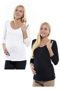 Motherway Hamile V Yaka Uzun Kol Basic 2 Adet Tshirt