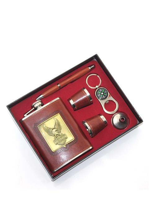 İKON MARKET Kırmızı Paslanmaz Çelik Matara Seti 8 Oz 236 ml