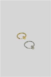 MedBlack Jewelry 316l Cerrahi Çelik Gümüş Altın Renk Fake Sıkıştırma 2li Helix, Tragus Piercing Çelik 6mm Piercing