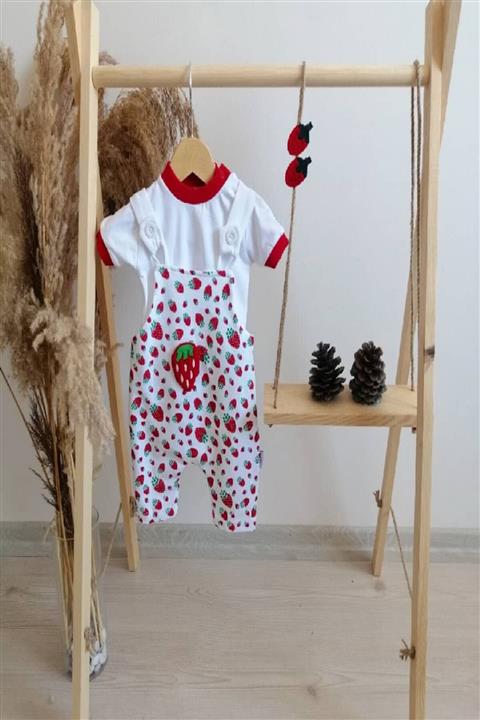 Murat Baby Çilek Desenli Salopet