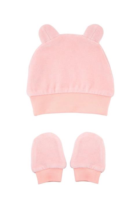beybilyy KIDS Pembe Kadife Bebek 2li Aksesuar Seti Organik