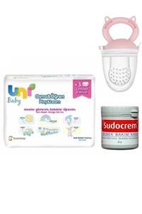 Uni Baby Islak Havlu 3 Lü+hem Yetişkinler Hem Bebekler Için Krem 60 Gr+meyve Süzgeci Pembe