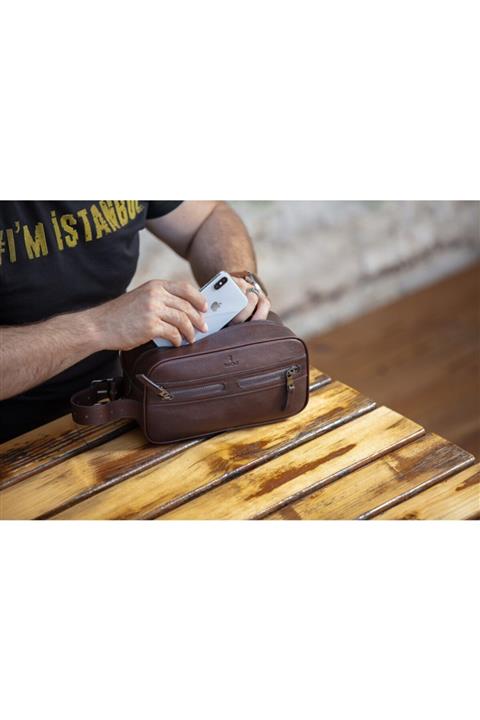 RexOwl Leather Portföy Deri Erkek El Çantası - Kahve