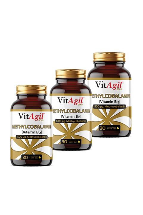 Vitagil Gold Methylcobalamin Vitamin B12 30 Kapsül x 3 Adet