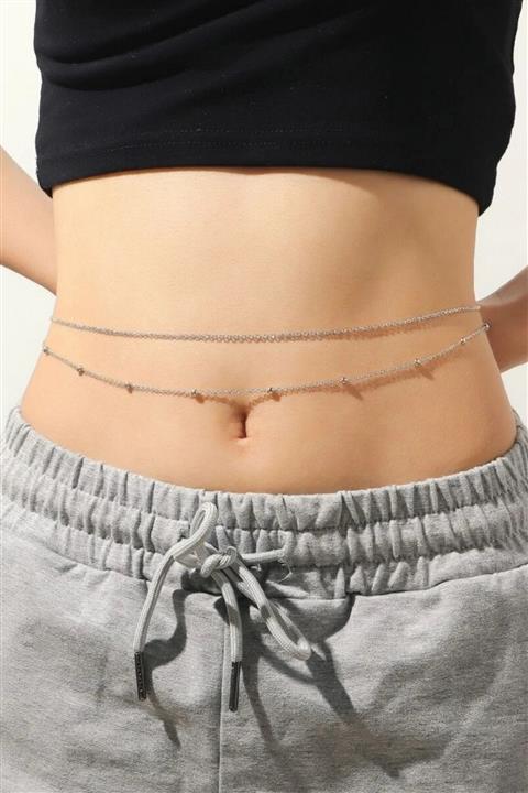 Hane14 Best Belly 2'li Bel Zinciri Vücut Takısı Silver