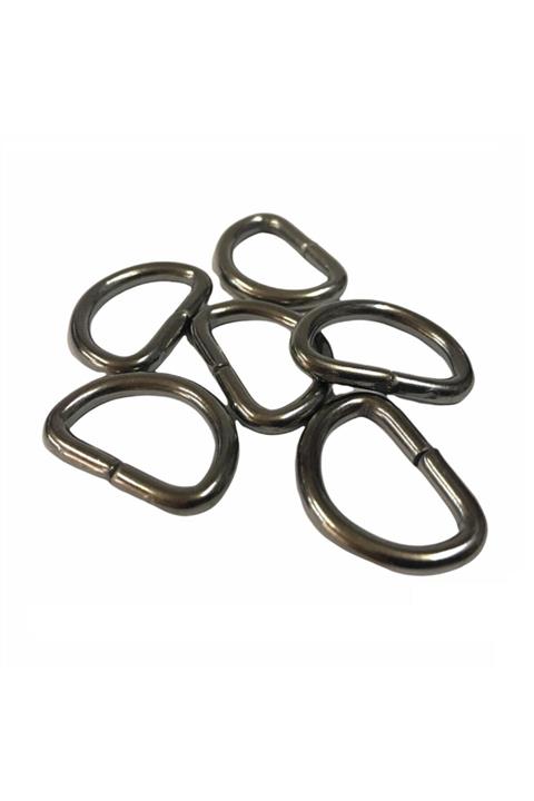 srtfootcare D Metal Halka, Çanta Sapı Için D Halka 25 Adet Siyah Nikel 3 Cm