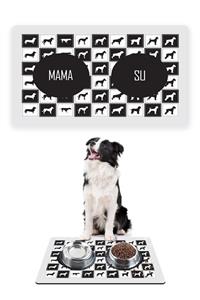 Patipeti Dog Black And White Köpek Mama Altlığı Mama Paspası Köpek Mama Eğitim Paspası 50x35cm