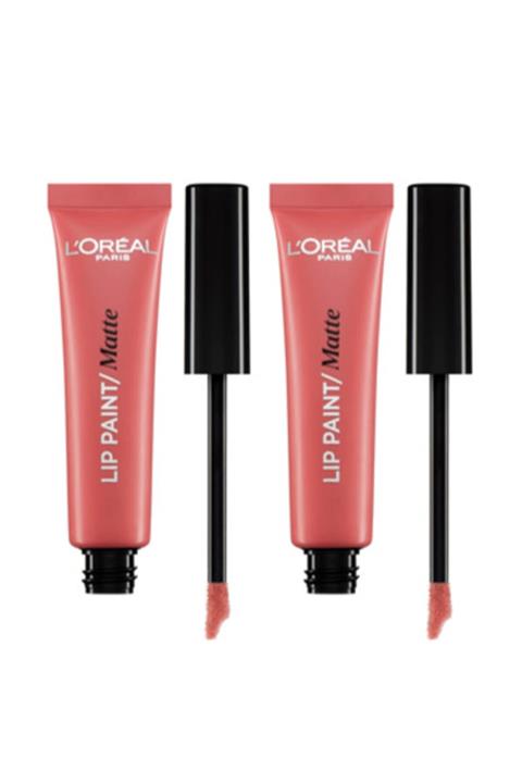 L'Oreal Paris Likit Mat Ruj - Infaillible Lip Paint Matte 201 Hollywood Beige X 2 Adet