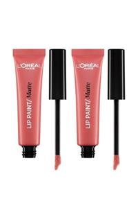 L'Oreal Paris Likit Mat Ruj - Infaillible Lip Paint Matte 201 Hollywood Beige X 2 Adet
