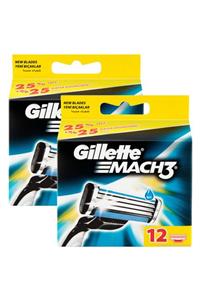 Gillette Mach3 Yedek Tıraş Bıçağı 12'li 2 Adet