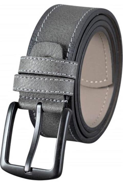 Yage Gri Kenar Dikişli 4 Cm Kemer