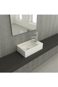 Bocchi Milano Dar Sağ Lavabo 37 Cm Parlak Beyaz