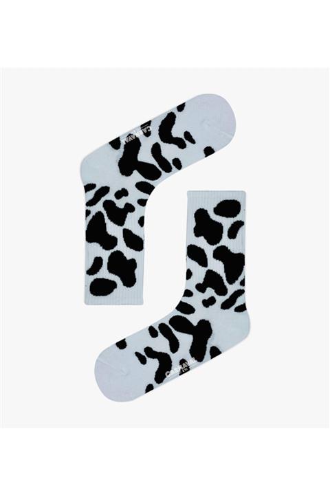 CARNAVAL SOCKS Siyah Benekli Inek Desenli Renkli Spor Çorap