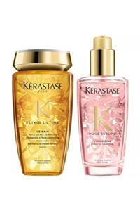 Kerastase Elixir Ultime Le Bain Şampuan 250ml+boyalı Saç Parlaklık Yağı 100ml