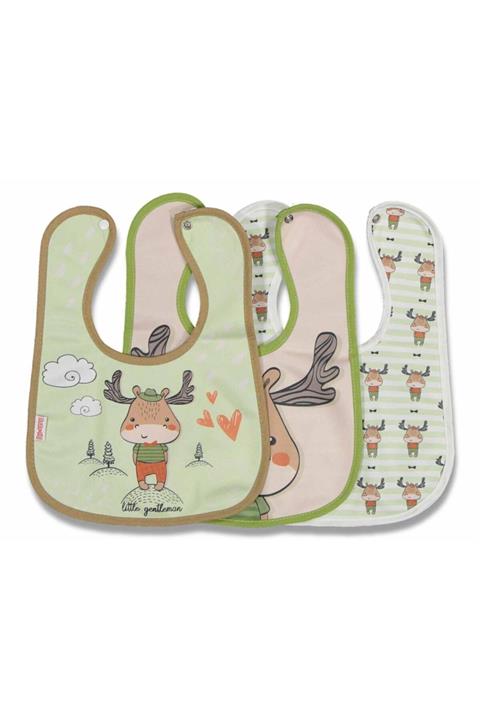 Bebechi Bebek Geyik Baskılı Önlük Seti 3'lü