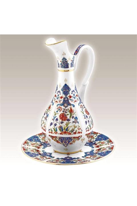 Kütahya Porselen Beyaz El Yapımı Sürahi Takımı