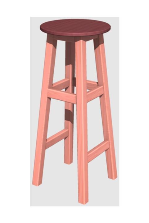 Arbre Bar Taburesi,antik Pembeiskelet ,80cm Yükseklik / Mortabla