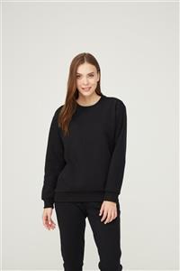 BO Basics Kadın Siyah Sweatshirt Şardonlu