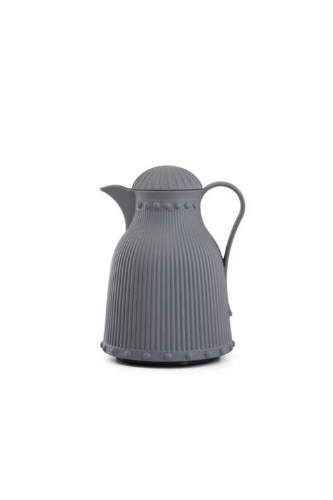 EW's Kitchenware 1 Lt Koyu Gri Düz Kapaklı Soft Touch Asel Termos
