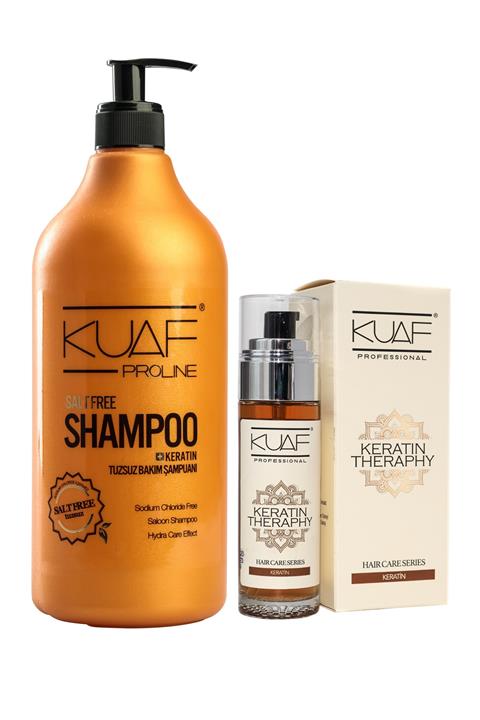 Kuaf Tuzsuz Keratin Bakım Şampuanı 1000 ml + Keratin Terapi Saç Bakım Kompleksi 80 ml