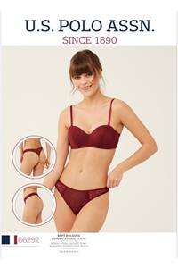 U.S. Polo Assn. Kadın Bordo Soft Pushup Sütyen Takım