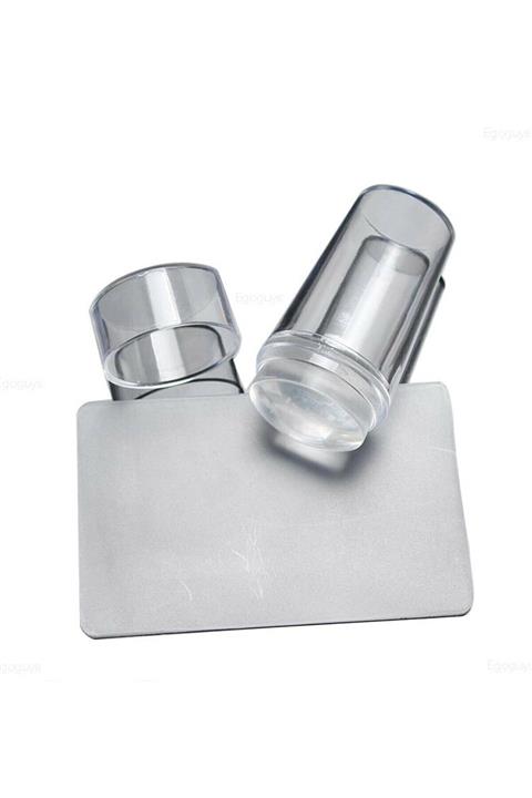 Lusso Cosmetics Stamper Silikon Başlıklı Oje Dizayn Baskı Seti + 100lü Takma Tırnak Hediyeli