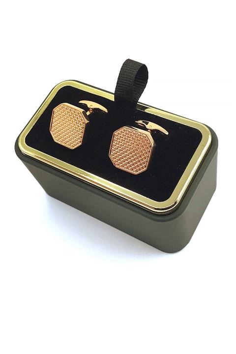 La Pescara Altın Renk Sekizgen Kol Düğmesi KD380