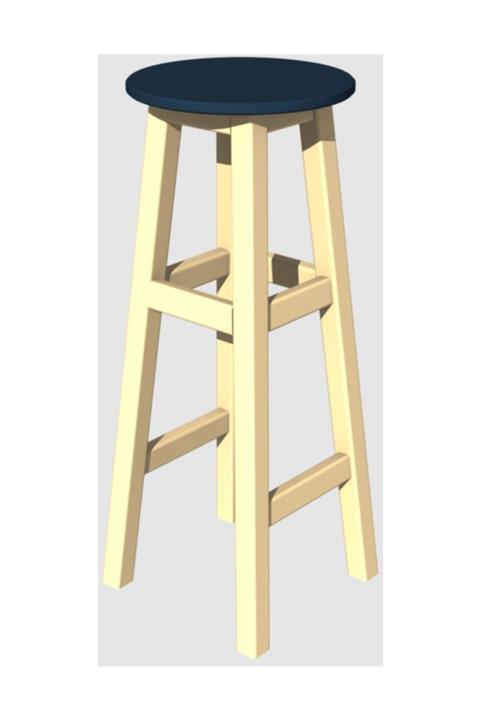 Arbre Bar Taburesi,fil Dişi Renkiskelet ,80cm Yükseklik / Çelik Mavisi Tabla