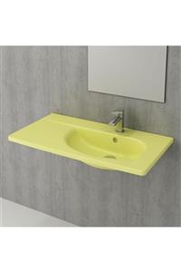 Bocchi 1020-026-0326 Taormına Arch Etajerli Lavabo 86 Cm - Mat Limon Sarı