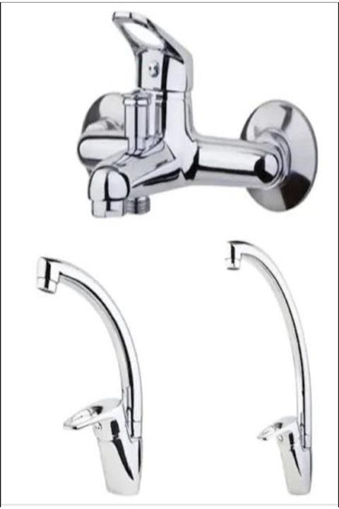 AKTUNA Banyo Mutfak Lavabo 3 Lü Set Garantili Mix Sıcak Soğuk