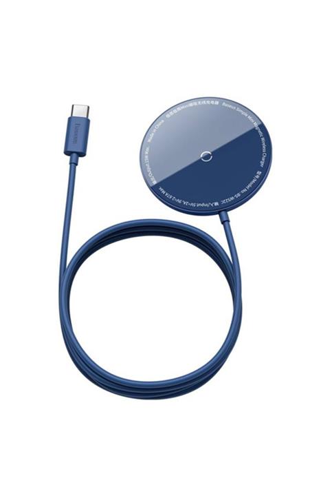 yakuppolt Baseus Mini Mıknatıslı Kablosuz Wireless Şarj Aleti 15w Yüksek Hızlı Şarj 1.5 Metre Type-c