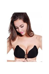 VB BUTİK Bayan Angel Bra Siyah Push-up Straplez Askısız Sütyen