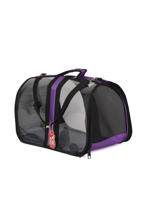 Pet Preety Mor Bacco Milano Şeffaf Kedi Taşıma Çantası