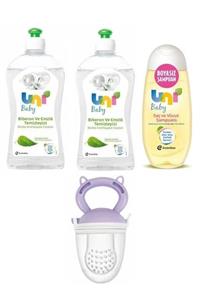 Uni Baby Temizleyici 500 Ml*2+boyasız Saç Ve Vücut Şampuanı+meyve Süzgeci Mor