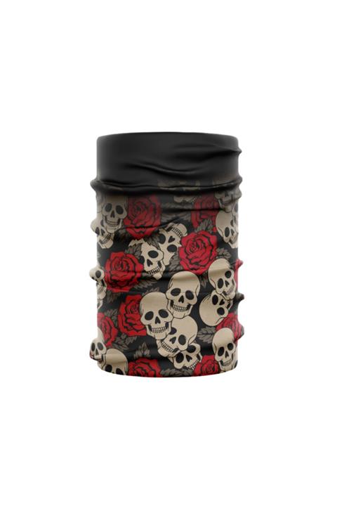 bobaringa Gül ve Kuru Kafa Desenli Boyunluk