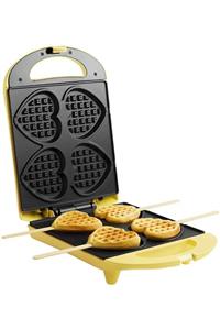 bestron Waffle Ütü, Çubuklara Yapıştırılmış Kalp Şeklinde Waffle Yapmak Için,