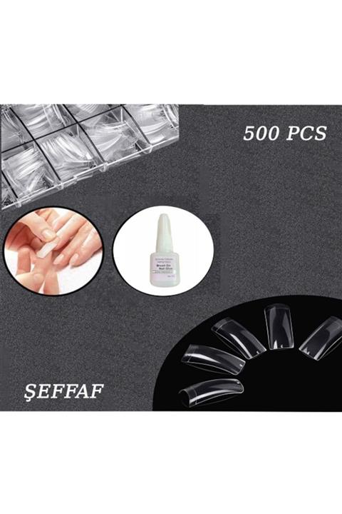 SPECİAL 4 YOU Takma Tırnak Yarım Ay Yarıdan Uca Takılan Jel Ve Akrilik Tips,güçlü Yapiştirici 500lüşeffaf