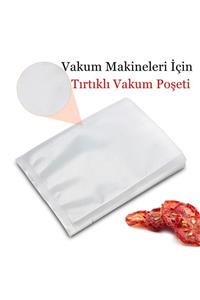 Vakur Vakum Makineleri Için Tek Yüzeyi Tırtıklı Vakum Torbası - Poşeti 18cmx30cm -30 Adet