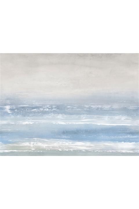 Modaduvar Suluboya Görünümlü Mavi ve Beyaz Tonları Duvar Kağıdı Vinil Tutkal Hediyeli