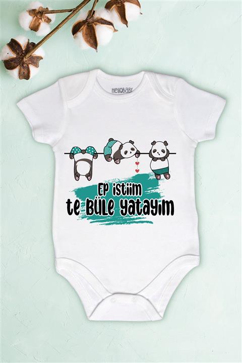 Aser Concept Unisex Bebek Hep Istiim Te Büle Yatayım Baskılı Body Zıbın