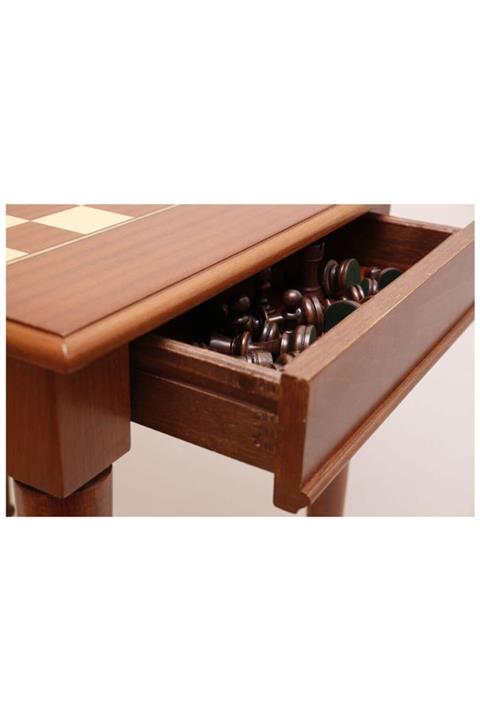 epoli satranç Ahşap Satranç Masası - 80cm X 80cm X 72cm