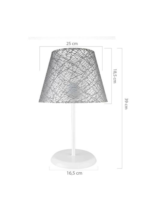 Modelight Sarah Abajur Beyaz Ayak / Gri File Şapka