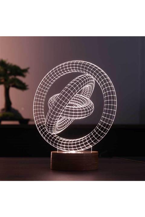 BYLAMP 3 Boyutlu Satürn Yüzükler Lamba